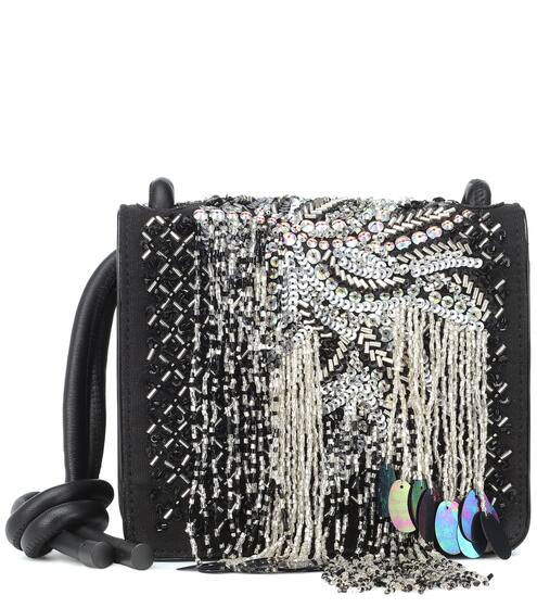 حقيبة للكتف من الجلد مع الترتر | Dries Van Noten