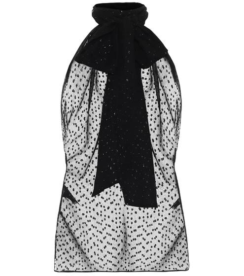 Silk-blend fil coupé top | Saint Laurent