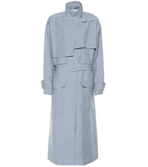 معطف ترنش من الحرير والصوف والكتان Warrick | Joseph