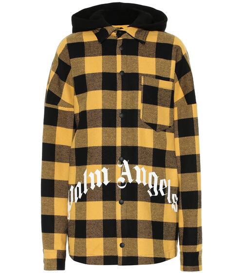 Logo checked cotton-blend jacket | Palm Angels