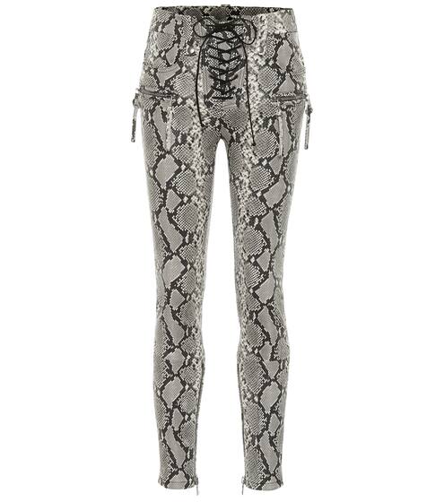 Snake-effect leather pants | Unravel
