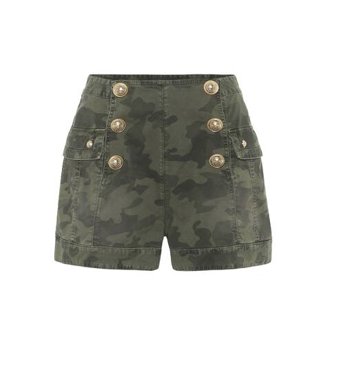 Camo stretch-cotton twill shorts | Balmain