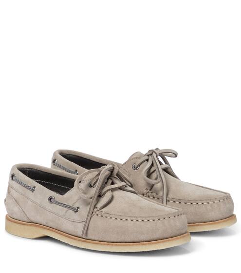 Embellished suede moccasins | Brunello Cucinelli