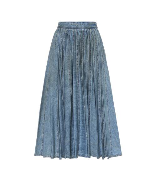 Denim pleated skirt | Miu Miu