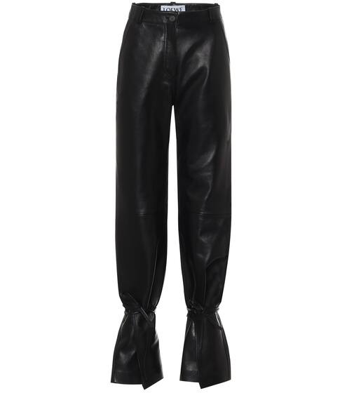 High-rise straight leather pants | Loewe