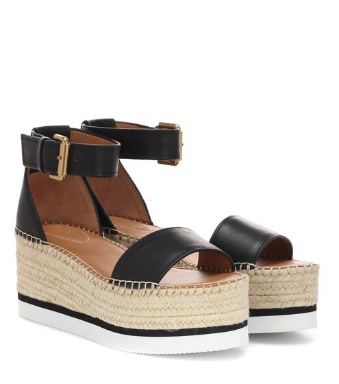 Glyn leather platform espadrille sandals | See By Chloé