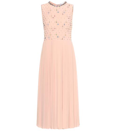 Crystal-embellished pleated dress | REDValentino