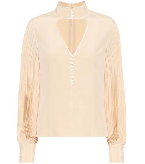 Seidenbluse mit Plisseefalten | Gucci