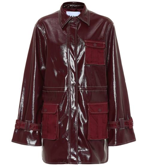 Patent faux leather jacket | Ganni