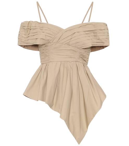 Top de popelín de hombros descubiertos | Self-Portrait