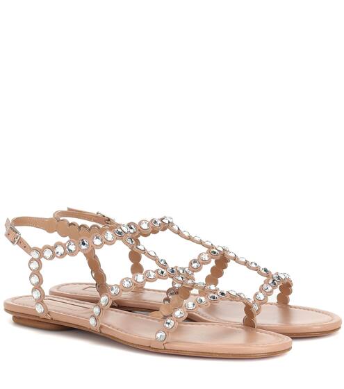 Tequila embellished leather sandals | Aquazzura