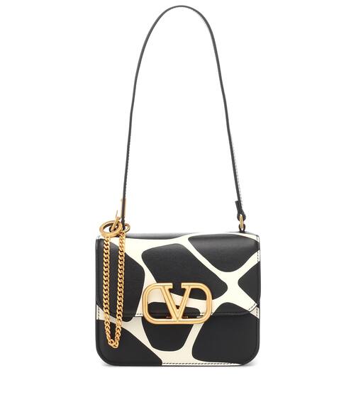 Valentino Garavani VLOGO printed leather shoulder bag | Valentino