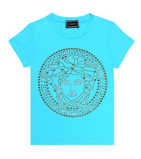 Embellished stretch-cotton T-shirt | Versace Kids