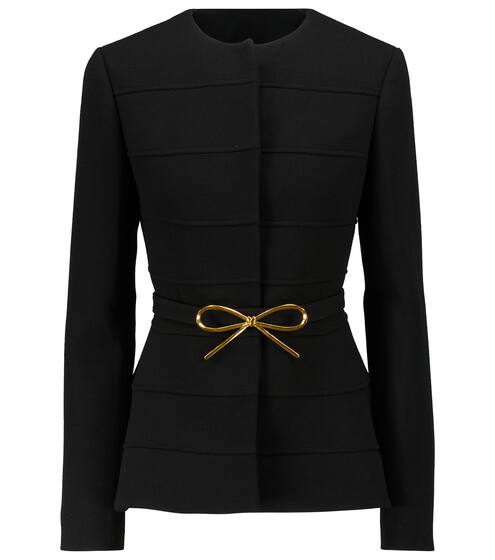 Bow-belted wool-blend blazer | Oscar de la Renta