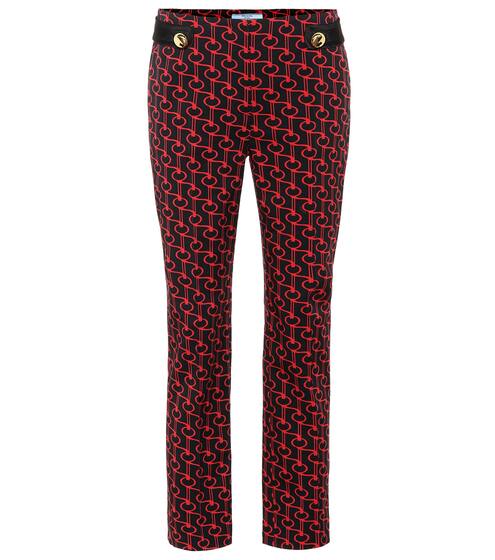 Printed wool twill slim pants | Prada