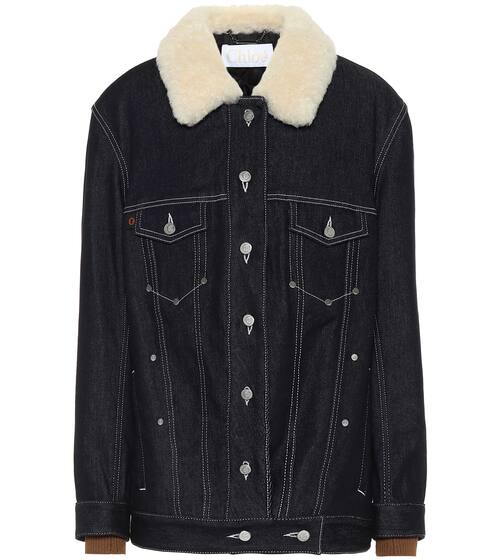 Shearling-trimmed denim jacket | Chloé