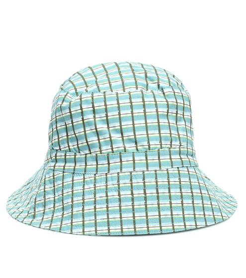 Wembley checked cotton bucket hat | Caramel