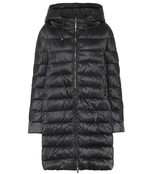 designer puffer jacket with fur hood