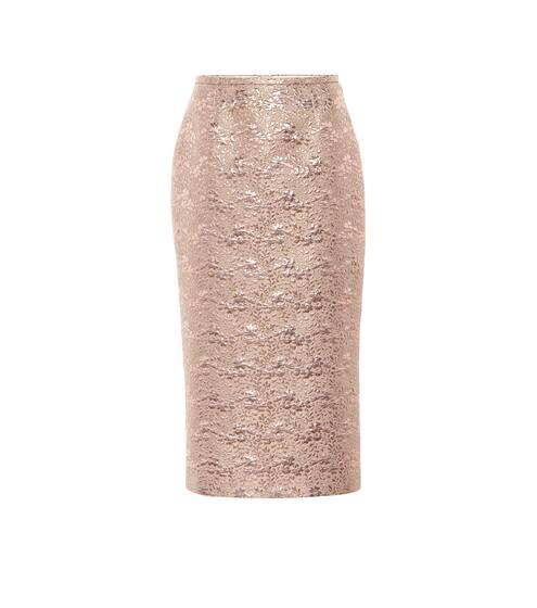 Brocade wool-blend pencil skirt | Rochas