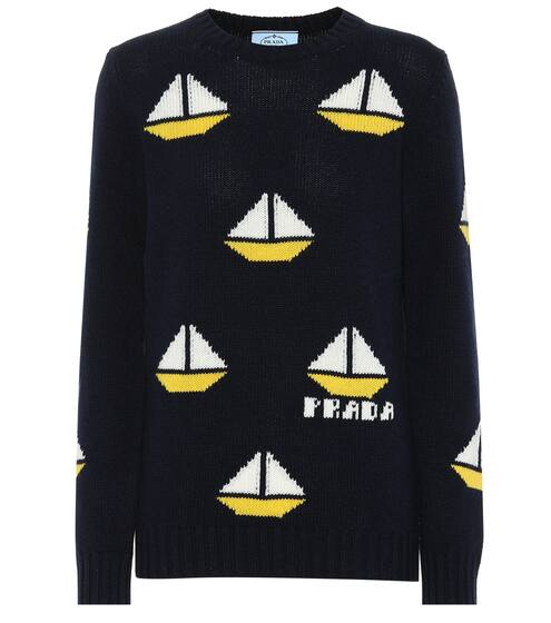 Wool and cashmere intarsia sweater | Prada