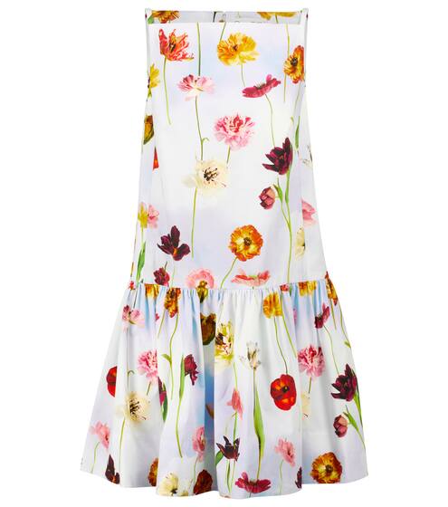 Floral cotton-blend minidress | Oscar de la Renta