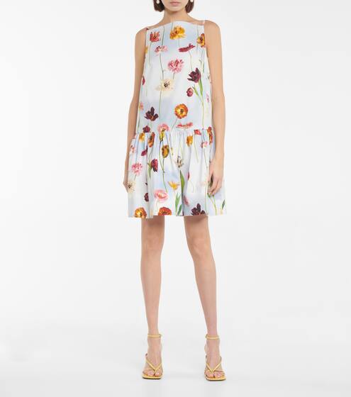 Floral cotton-blend minidress | Oscar de la Renta