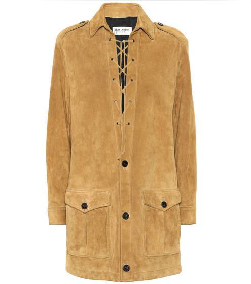 Suede safari minidress | Saint Laurent