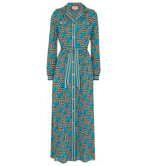 Lamé jacquard shirt dress | Gucci