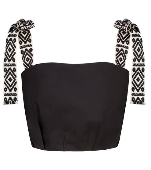 Rituals stretch cotton-blend crop top | Johanna Ortiz