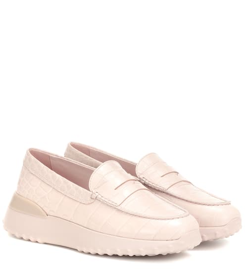 Exclusive to Mytheresa – croc-effect leather loafers | Tod's