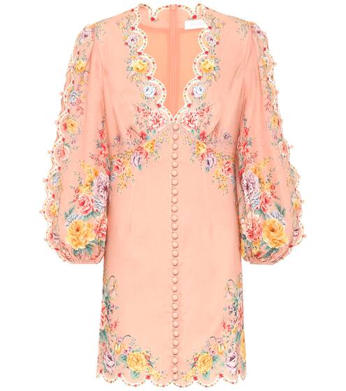 Zinnia linen and cotton minidress | Zimmermann