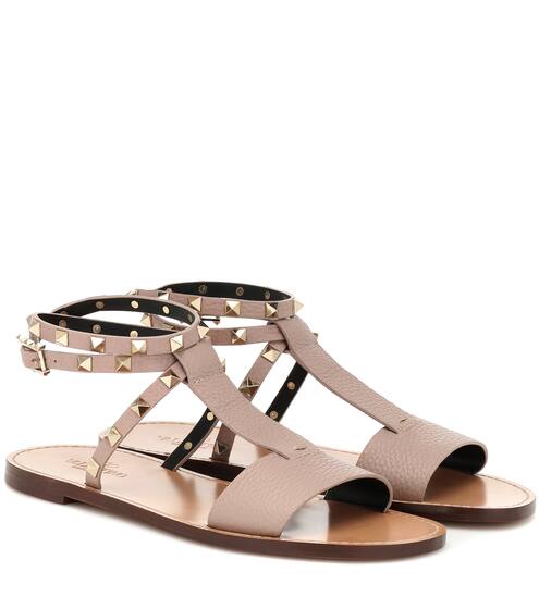 صندل من الجلد Rockstud Double Valentino Garavani | Valentino