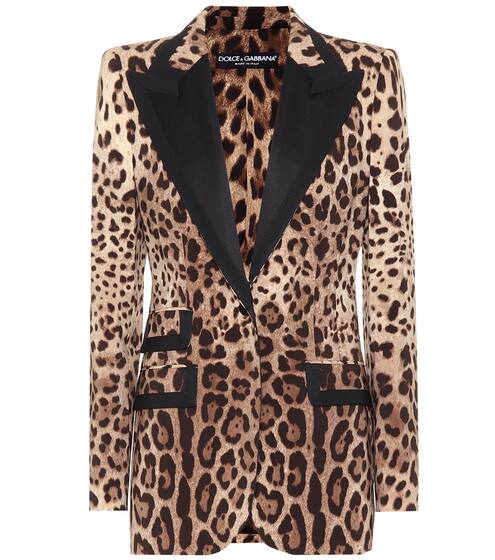 Leopard-print wool-blend blazer | Dolce & Gabbana
