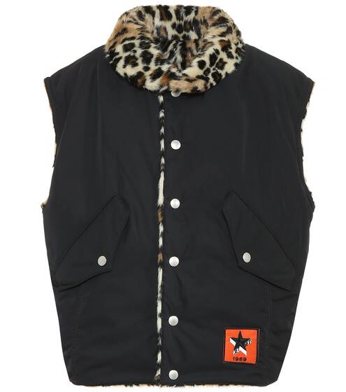 Gold reversible faux fur gilet | Jet Set