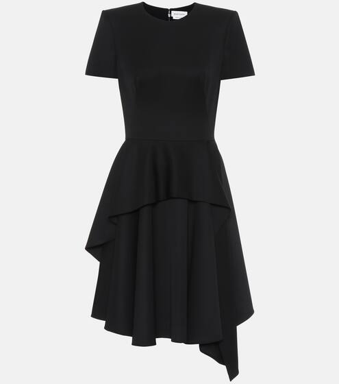 Asymmetric wool minidress | Alexander McQueen