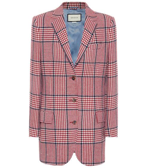 Checked wool-blend blazer | Gucci
