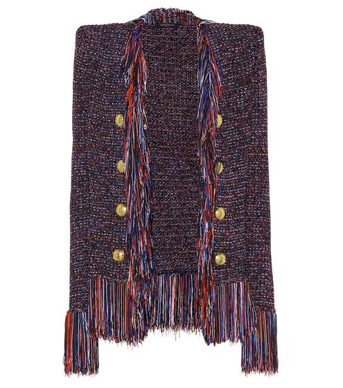 Fringe-trimmed bouclé jacket | Balmain