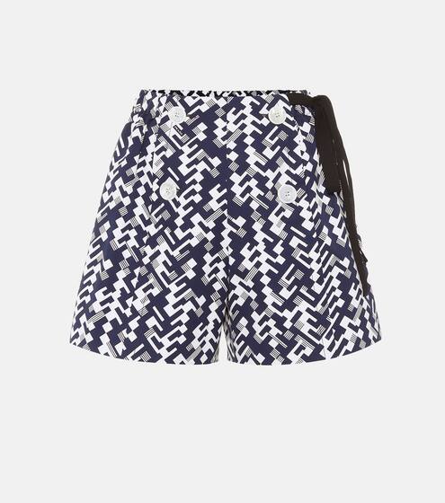 Printed high-rise cotton shorts | Prada