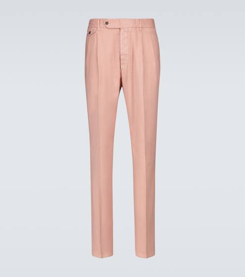 Double-pleated linen-blend pants | Lardini