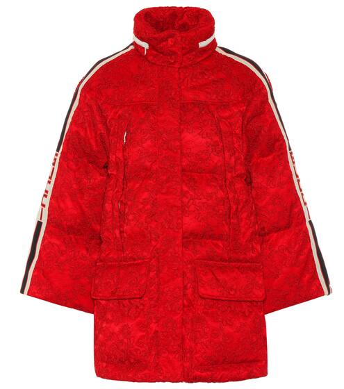 Lace-trimmed down jacket | Gucci