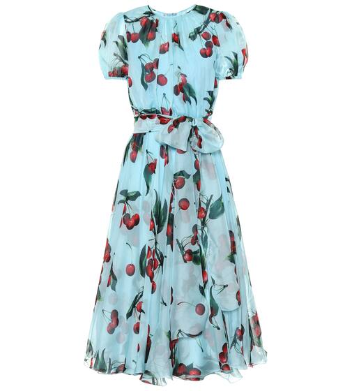 Exclusive to Mytheresa – cherry printed silk dress | Dolce & Gabbana