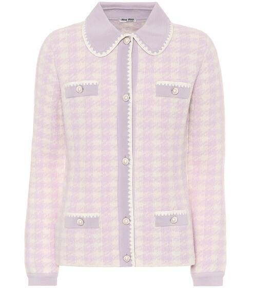 Checked wool-blend jacket | Miu Miu