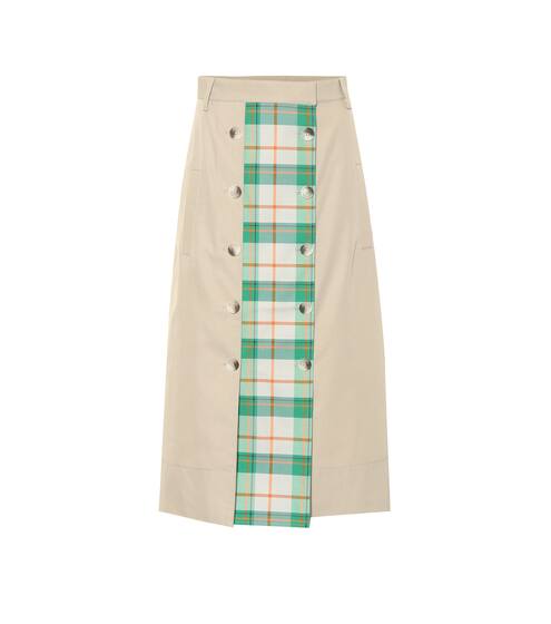 Hani Plaid Trench midi skirt | Tibi