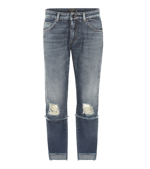 Distressed mid-rise cropped jeans | Dolce & Gabbana