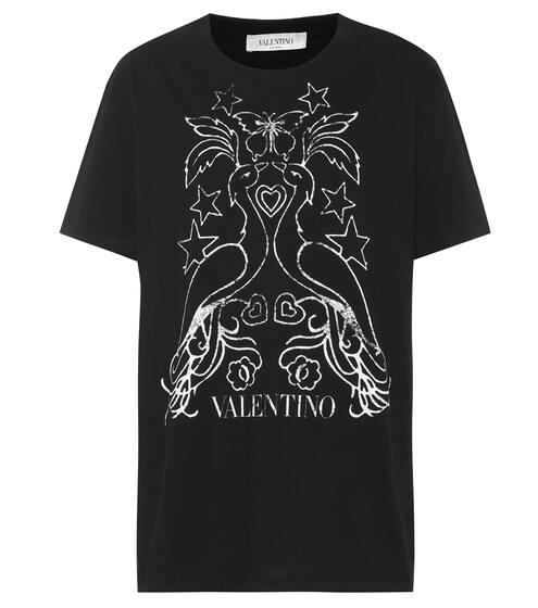 تي شيرت من القطن بطبعات | Valentino