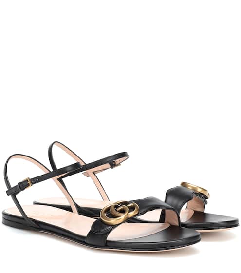 Marmont leather sandals by Gucci, available on mytheresa.com for EUR670 Vanessa Hudgens Shoes SIMILAR PRODUCT