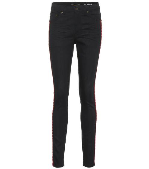 Embroidered cotton skinny jeans | Saint Laurent