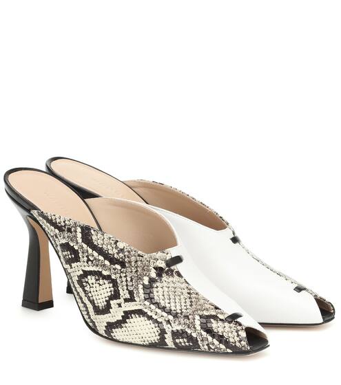 Exclusive to Mytheresa – Niva snake-effect leather mules | Wandler