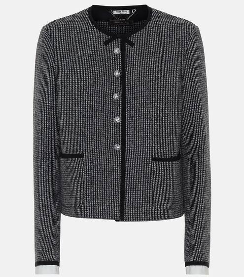 Embellished tweed jacket | Miu Miu