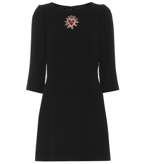 Embroidered wool crêpe dress | Dolce & Gabbana